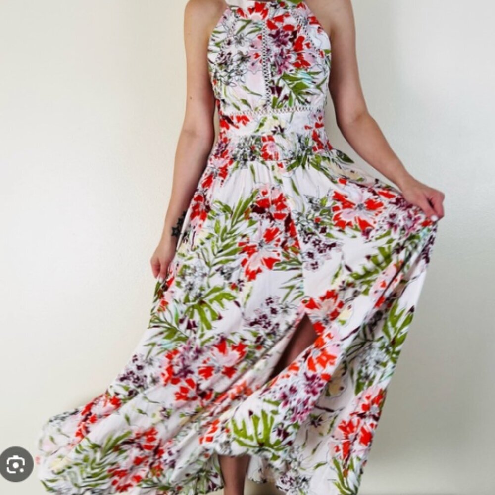 Anthropologie Abel the Label - XS - Vienna Tropical floral maxi dress - back tie